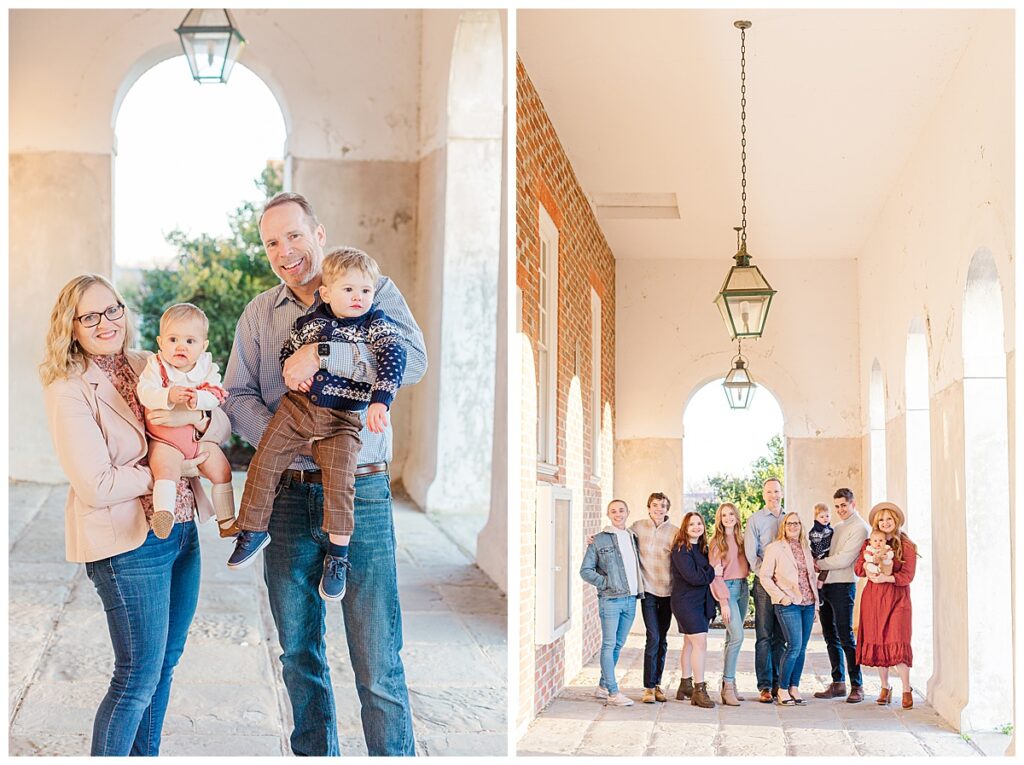 Extended family portraits at Hanover Historic Courthouse. Best Richmond locations for portraits.