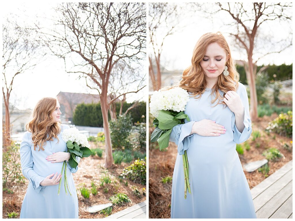 Maternity session in the gardens at the Virginia Museum of Fine Art. Best Richmond locations for portraits.