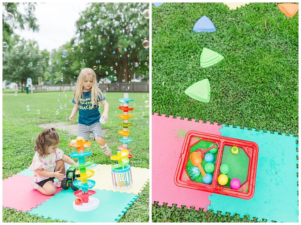 Kids play outside at a free Hanover Parks and Recreation activity.