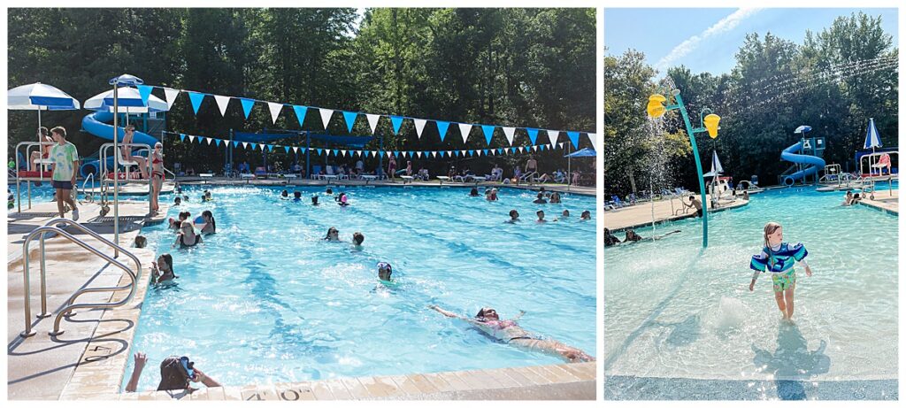 Children play in a pool in Hanover, Virginia.
